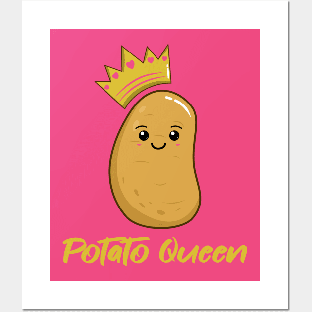 Cute Kawaii Potato Queen Wall Art by KawaiinDoodle